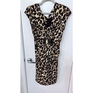 JENNIFER LOPEZ LEOPARD PRINT DRESS SLEEVELESS DRESS NEW WOMENS SIZE S
